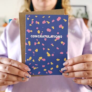 'Congratulations' Colourful Terrazzo Card, 7 of 7