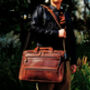 Vintage Look Leather Briefcase, thumbnail 6 of 12