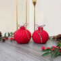 Red Christmas Candle With Christmas Tree Bauble Design, thumbnail 2 of 11