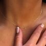 9ct Solid Gold 0.03ct Diamond Round Rubover Necklace, thumbnail 2 of 4