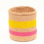 Fluoro Yellow And Pink Stripe Storage Baskets, thumbnail 6 of 8
