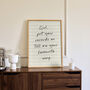 Personalised Music Lyrics Print | Custom Quote Wall Art, thumbnail 1 of 7