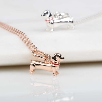 Solid Silver Dachshund Pendant, 3 of 8