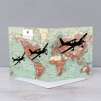 Flying Over World Map Card, 2 of 2