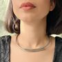 Spiral Sprung Silver/Gold Plated Choker Necklace, thumbnail 6 of 10