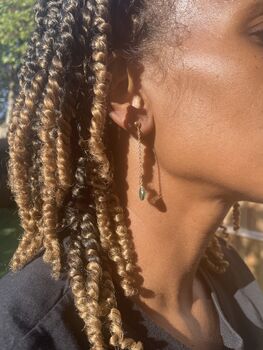 Jada Green Onyx Gemstone Drop Earrings, 4 of 4