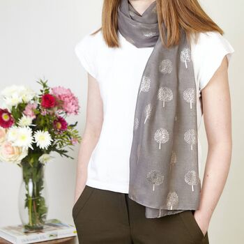 Metallic Gold Mulberry Tree Of Life Scarf, 4 of 10