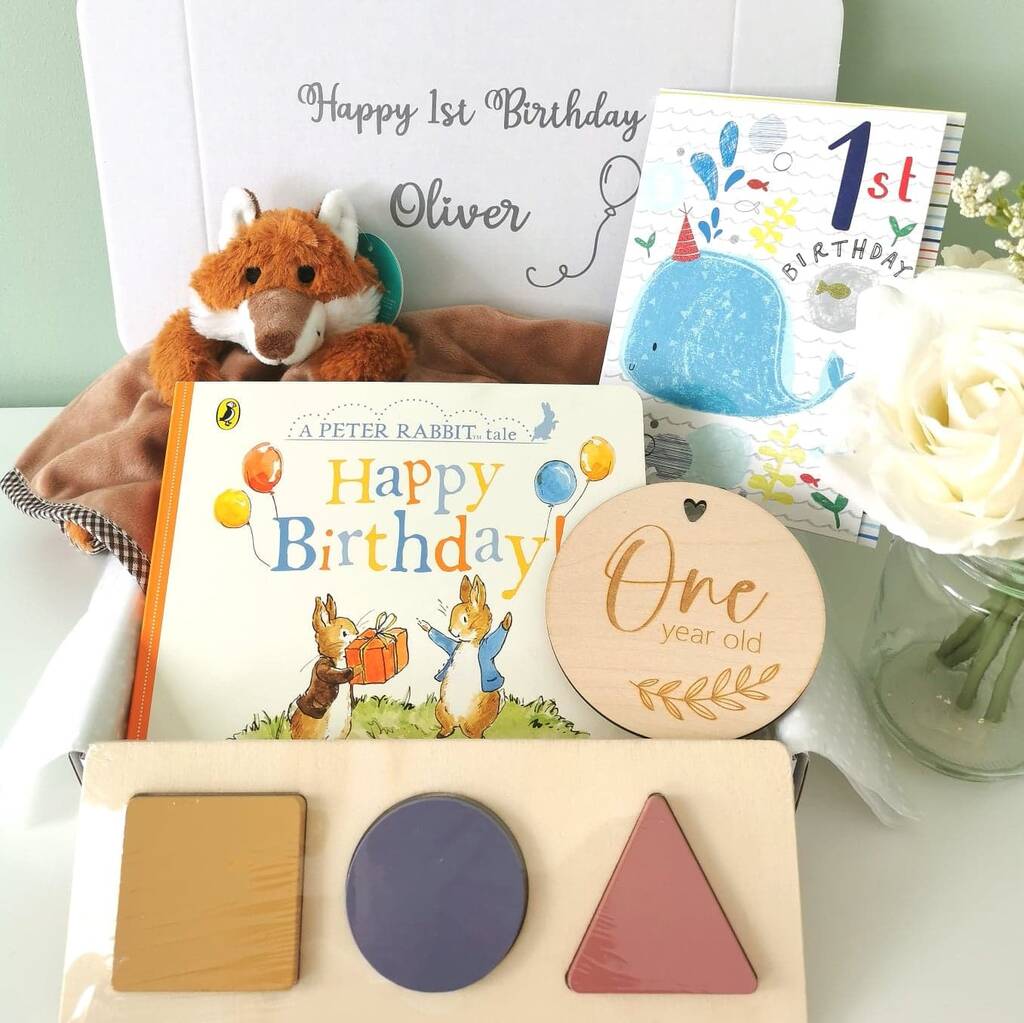 First Birthday Boy Gift Box By Beatrice & Barley