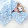 Personalised Blue Monkey Comforter And Blanket Set, thumbnail 1 of 6