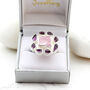 Morganite And Rhodolite Gemstone Sterling Silver Ring, thumbnail 3 of 7