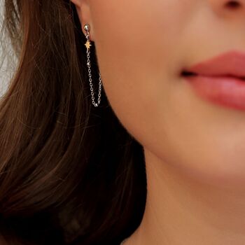 Star Chain Drop Earrings, 4 of 4