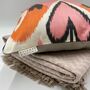 Square Ikat Silk Cushion Pink Heart, thumbnail 7 of 12