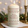 Personalised Christmas Fair Isle Pillar Candle, thumbnail 1 of 5