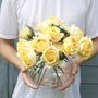 Luxury Lemon Rose Bouquet With Glass Vase, thumbnail 3 of 7