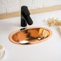 Solid Copper Undermount Or Vessel Sink For Kitchen And Bathroom, 400 Mm Diameter, thumbnail 7 of 9