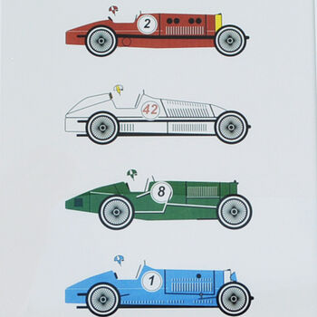 Racing Cars A4 Print Unframed, 3 of 3