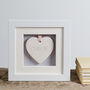 Engraved Ceramic Heart Christening Box Frame, thumbnail 2 of 5