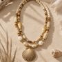 Layered Shell Pendant Beaded Necklace, thumbnail 2 of 2
