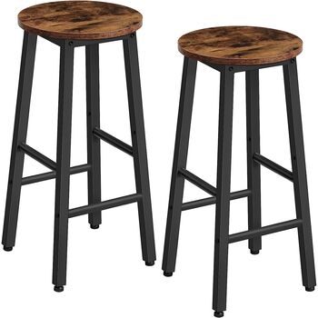 Set Of Two Bar Kitchen Stools Dining Chair Seat, 2 of 8