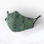 Green Geometric Washable Antimicrobial Face Mask, thumbnail 1 of 2
