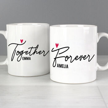 Personalised Together Forever Couples Mug Set, 4 of 4