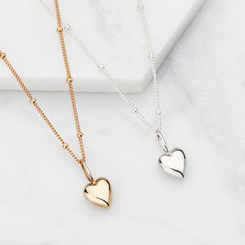 Gold Or Silver Delicate Heart Pendant Necklace, 6 of 12