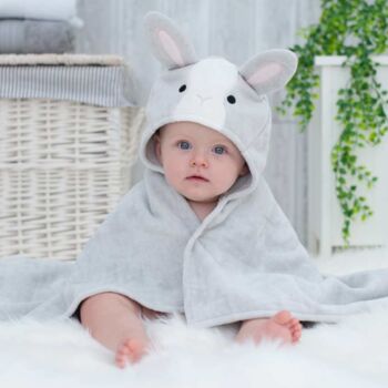 Personalised Sweet Pea Bunny Baby Towel Gift Set, 2 of 7