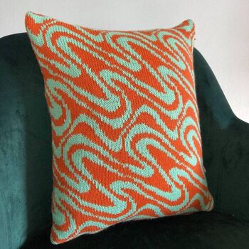 Swirly Knitted Cushion, 5 of 12
