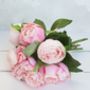 Soft Pink Mixed Faux Peony Bouquet, thumbnail 7 of 7