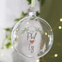 Couples Personalised Mistletoe Glass Christmas Bauble, thumbnail 4 of 8