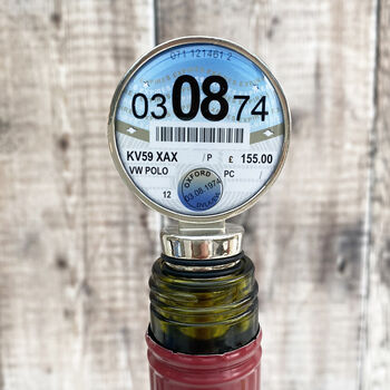 Personalised Tax Disc Bottle Stopper, 2 of 3