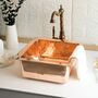 Solid Dark Copper Undermount Kitchen And Bathroom Sink, Suitable As Vessel Or Undermount, thumbnail 8 of 9