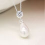 Sterling Silver Pearl Drop Necklace, thumbnail 1 of 12