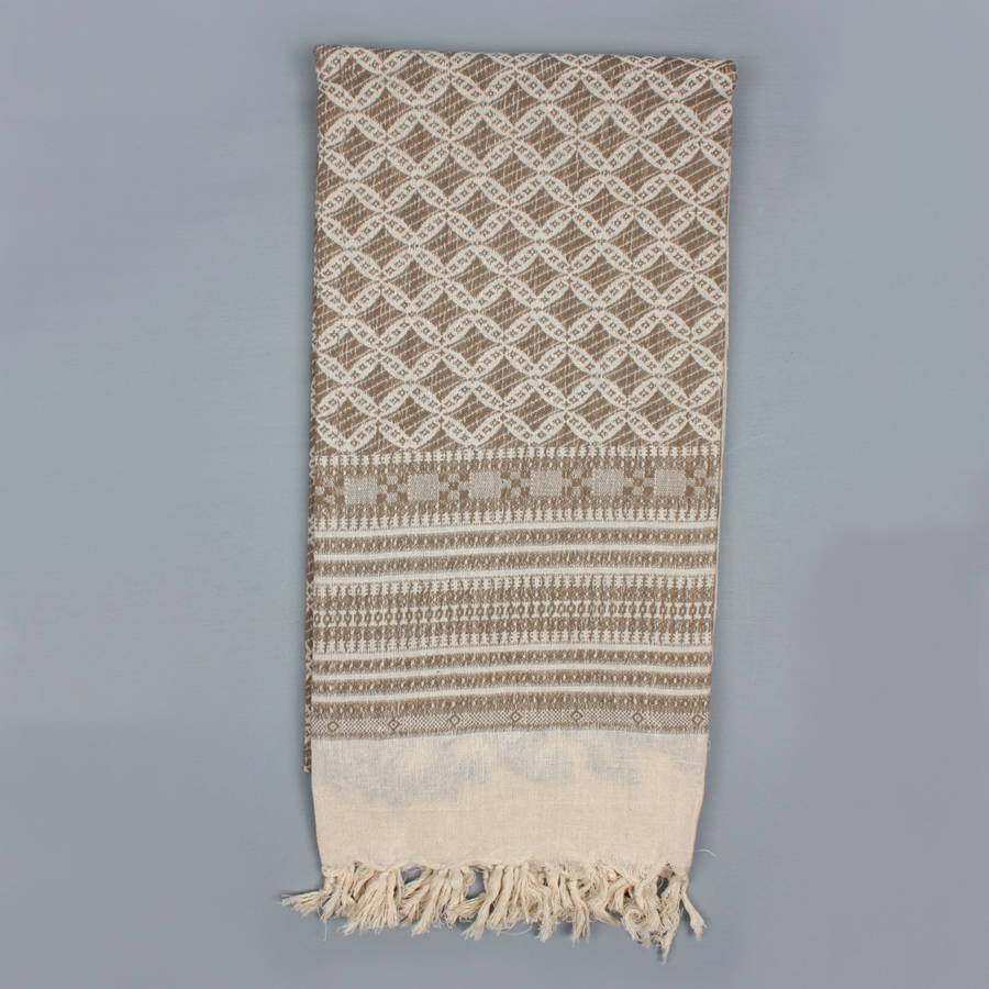 embroidered natural cotton scarf by bohemia