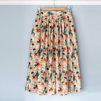 Beach Holiday Print Cotton Midi Skirt, 2 of 7