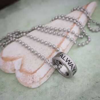 Mens Chain Necklace With A Personalised Ring, 3 of 5