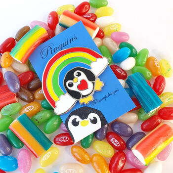 Rainbow Penguin Pride Enamel Pin, 2 of 6