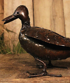 Duckling Handmade Recycled Metal Garden Sculpture, 3 of 4