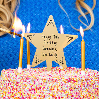 Personalised Message Star Cake Topper, 3 of 8