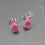 Ruby Silver Stud Earrings: July Birthstone Jewelry, thumbnail 1 of 7