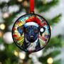 Patterdale In Santa Hat Suncatcher Decoration, thumbnail 3 of 6