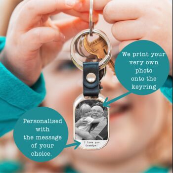 Personalised Photo Grandfather Father's Day Keyring, 2 of 2