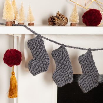 Mini Stocking Garland Knitting Kit, 7 of 12