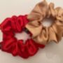 Stunning Set Of Three Red And Gold Scrunchies, thumbnail 2 of 2