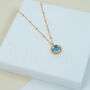 Barcelona March Birthstone Necklace Blue Topaz, thumbnail 1 of 5