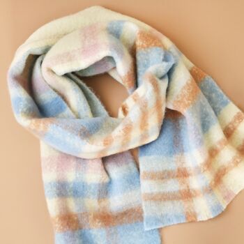 Personalised Pastel Multicoloured Check Winter Scarf, 9 of 12