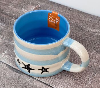 Blue And White Striped Starfish Mug, 2 of 3