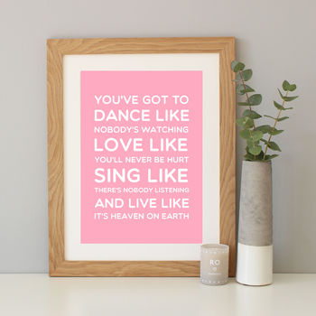 'Dance Like' Inspirational Quote Print, 5 of 12