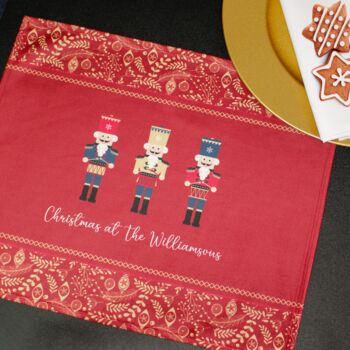 Christmas Table Place Mats Red Nutcracker Four Pack, 3 of 6
