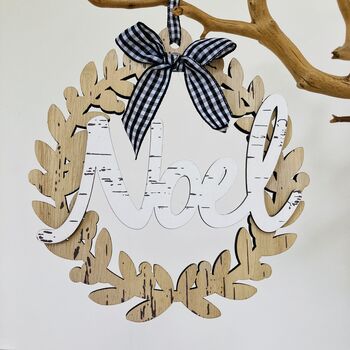 Noel Hanging Christmas Wreath, 3 of 3
